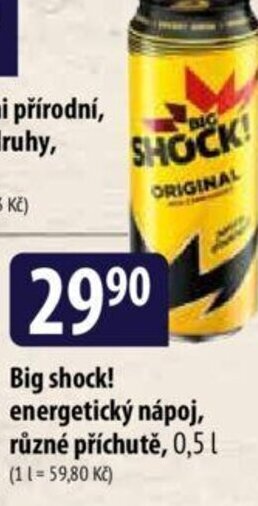 Bala Big shock! energetický nápoj, různé příchutě, 0,5 L nabídka