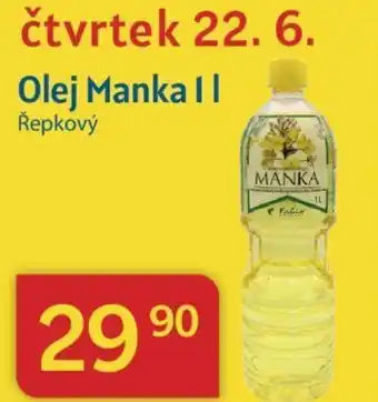 Kubík potraviny Olej Manka 1 L Řepkový nabídka