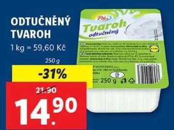 Lidl Odtučněný tvaroh, 250 g nabídka
