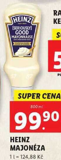 Lidl Heinz majonéza, 800 ml nabídka