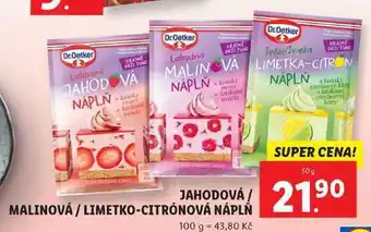 Lidl Jahodová/malinová/limetko-citrónová náplň, 50 g nabídka