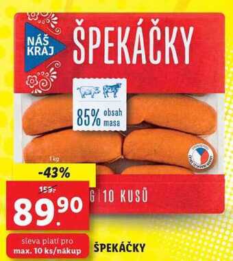 Lidl Špekáčky, 1 kg nabídka
