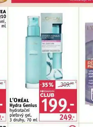 Loreal hydra genius hydratační pleťový gel