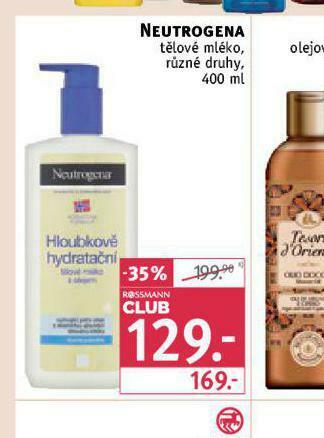 Rossmann Neutrogena tělové mléko nabídka