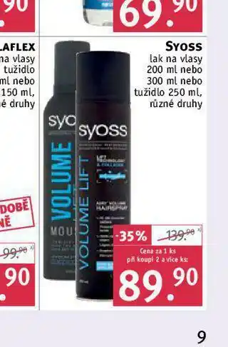 Rossmann Syoss lak na vlasy, tužidlo nabídka