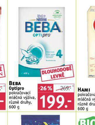 Rossmann Beba optipro pokračovací mléčná výživa nabídka