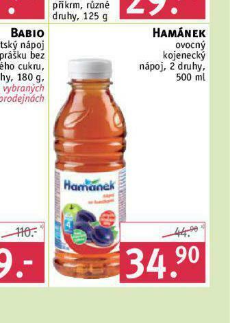 Rossmann Hamánek ovocný kojenecký nápoj nabídka