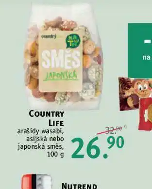 Country life arašídy wasabi, asijská nebo japonská směs
