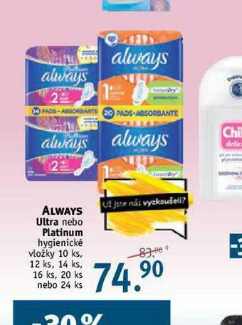 Rossmann Always dámské vložky nabídka