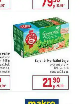 Zelené, herbální čaje