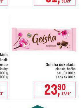Makro Geisha čokoláda nabídka