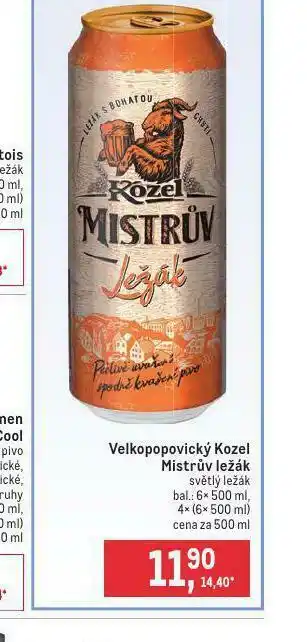 Makro Pivo velkopopovický kozel mistrův ležák nabídka