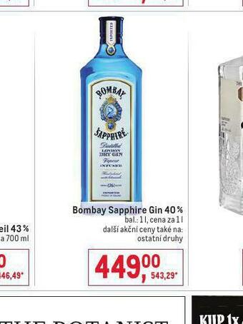 Makro Bombay sapphire gin 40% nabídka