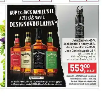 Makro Jack daniel´s apple 35% nabídka