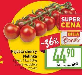 Billa Rajčata cherry nelinka balení, 1 ks, 250 g nabídka