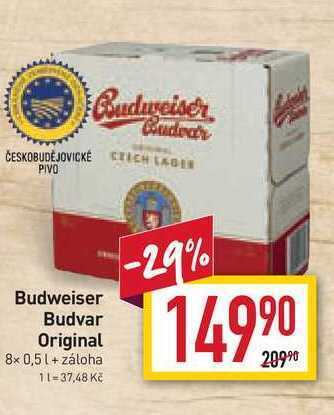 Billa Budweiser budvar original 8x 0,5l nabídka