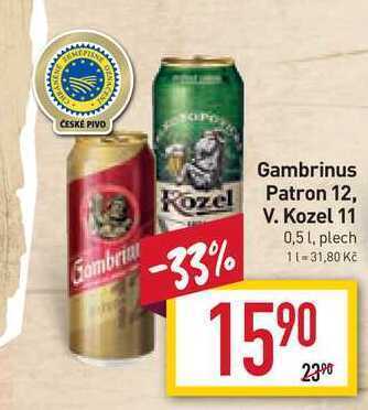 Billa Gambrinus patron 12 0,5 l, plech nabídka
