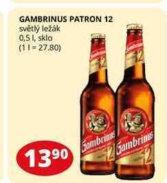 Flop Gambrinus patron 12 světlý ležák 0,5l nabídka