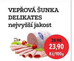 RABBIT řeznictví Vepřová šunka delikates nejvyšší jakost 100g nabídka