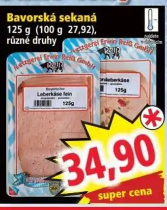 Bavorská sekaná 125 g (100 g 27,92), různé druhy