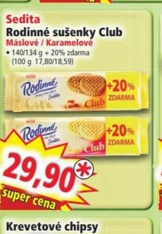 Norma Sedita Rodinné sušenky Club nabídka