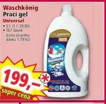 Norma Waschkönig Prací gel Universal •51 (11 39,80) • 167 dávek (cena za jednu dávku 1,19 Kč) nabídka