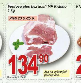 Hruška Vepřová plec bez kosti nabídka