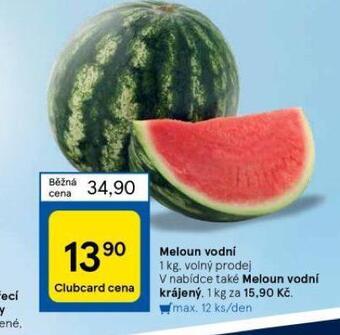 Tesco Meloun vodní nabídka