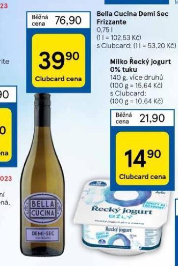 Tesco Bella cucuina demi sec frizzante nabídka
