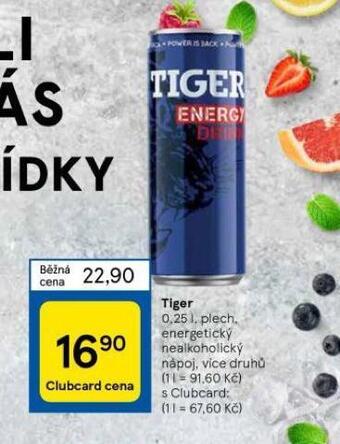 Tesco Tiger energy drink nabídka