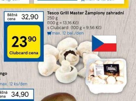 Tesco Žampiony zahradní nabídka