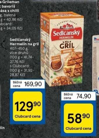 Tesco Sedlčanský hermelín na gril nabídka