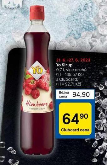Tesco Yo sirup nabídka