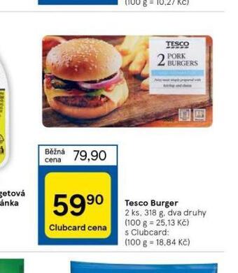 Tesco Tesco burger nabídka