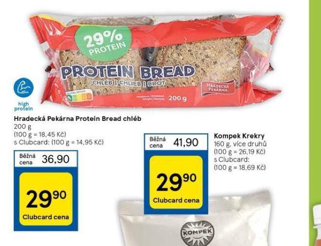 Tesco Hradecká pekárna protein bread chléb nabídka