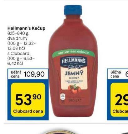 Tesco Hell kečup nabídka