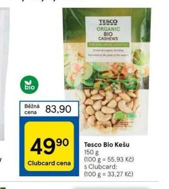 Tesco Tesco bio kešu nabídka