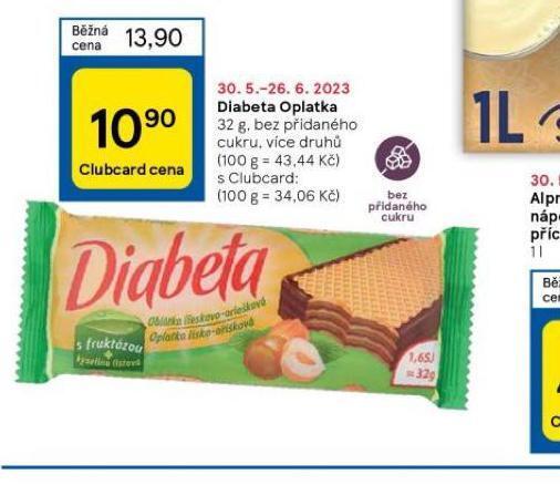Tesco Diabeta oplatky nabídka