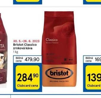 Tesco Bristot classico zrnková káva nabídka