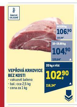 Makro Vepřová krkovice bez kosti nabídka