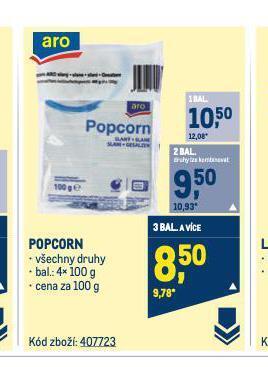 Makro Popcorn nabídka