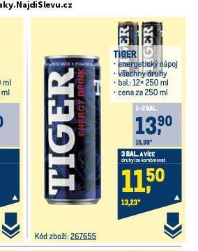 Makro Tiger energy drink nabídka
