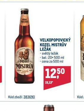 Makro Pivo velkopopovický kozel nabídka