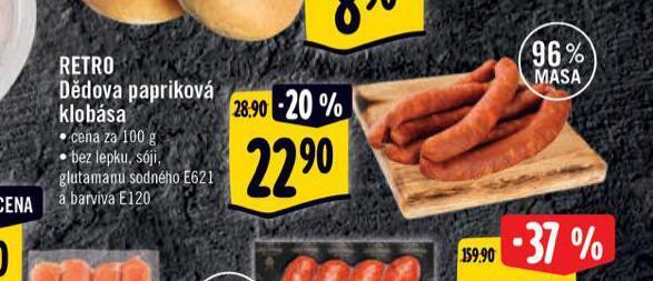 Albert Retro dědova papriková klobása nabídka