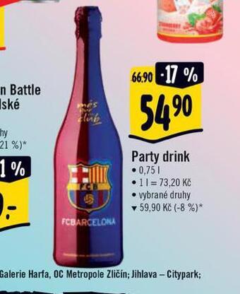 Albert Party drink nabídka