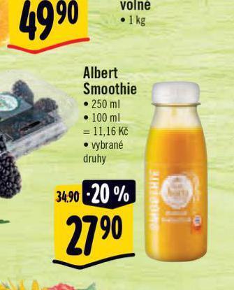 Albert Smoothie nabídka