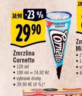 Albert Zmrzlina cornetto nabídka