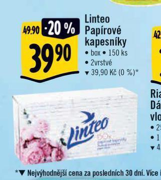Albert Linteo papírové kapesníky nabídka