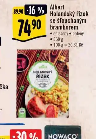 Albert holandský řízek se šťouchným bramborem