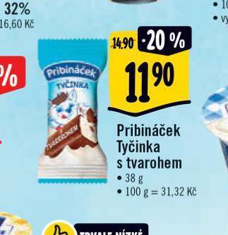 Albert Pribináček tyčinka s tvarohem nabídka